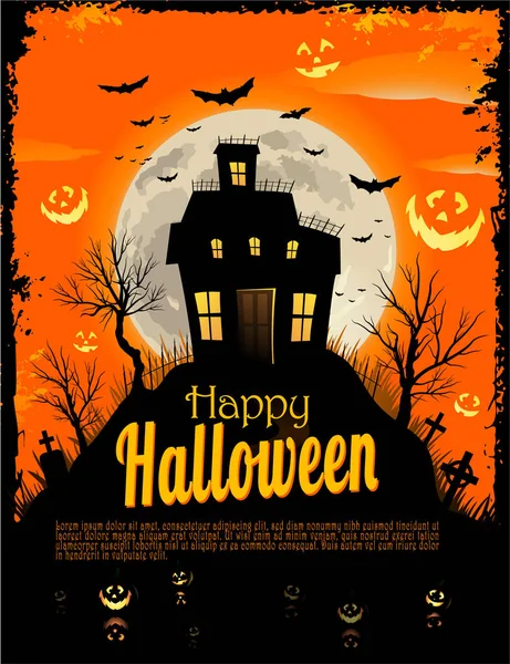 Halloween Invitation Background Haunted House — Stock Photo, Image