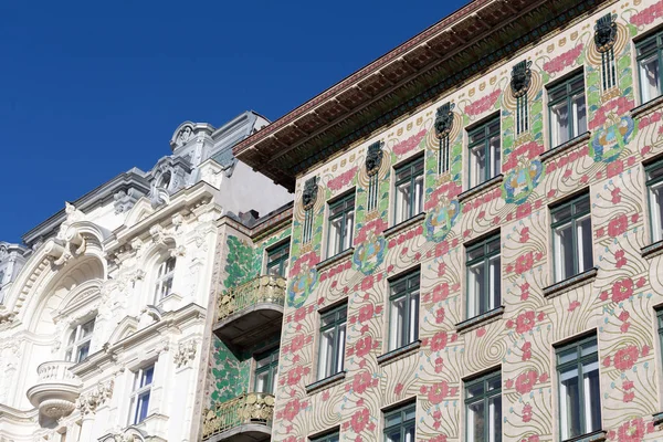 Otto Wagner Architecture Art Nouveau Majolica Maison Dans Wienzeile Gauche — Photo