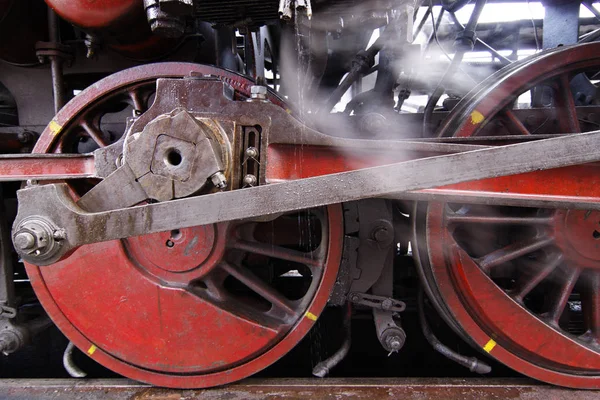 Velho Trem Locomotivo Vapor Veículo Ferroviário — Fotografia de Stock