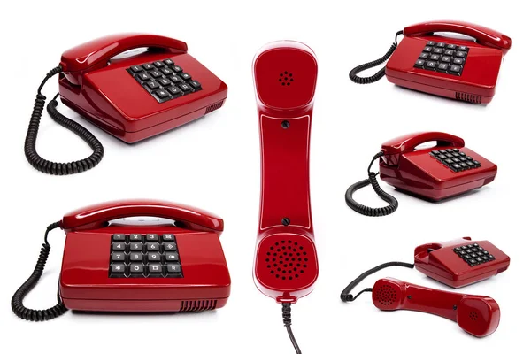 Stary Telefon Izolowany Białym Tle — Zdjęcie stockowe