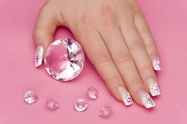 Primer Plano Las Manos Femeninas Con Manicura —  Fotos de Stock