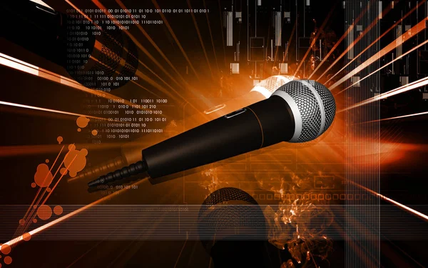 Digital Illustration Microphone Colour Background — Stock Photo, Image