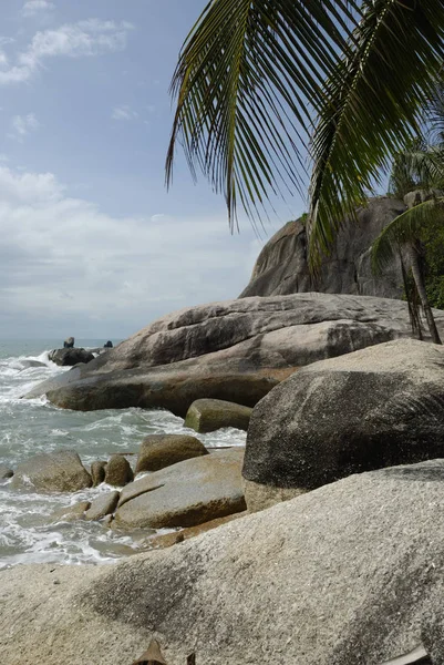 Скалы Пляже Ламай Самуи Таиланд — стоковое фото