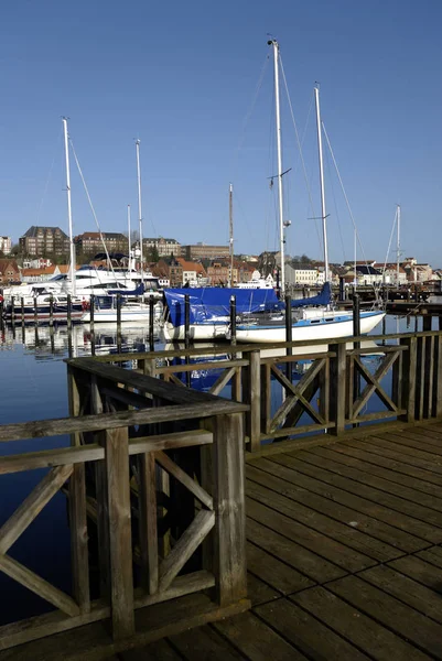 Městský Přístav Jaich Flensburg Šlesvicko Holštýnsko Německo — Stock fotografie