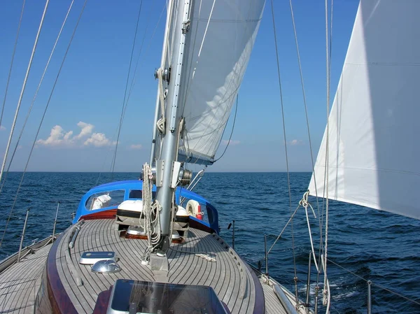 Vista Panorâmica Dos Detalhes Barco Vela — Fotografia de Stock