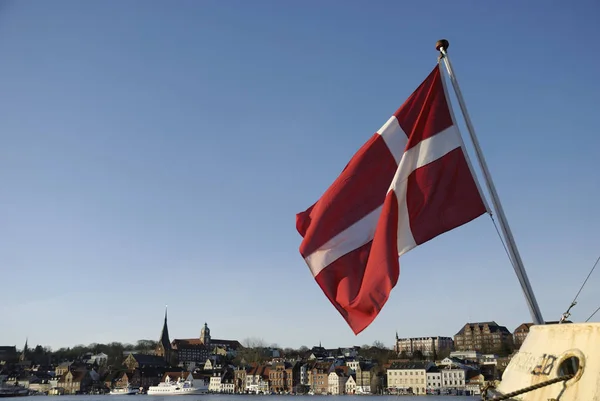 Danish Flag Flensburg Schleswig Holstein Germany —  Fotos de Stock