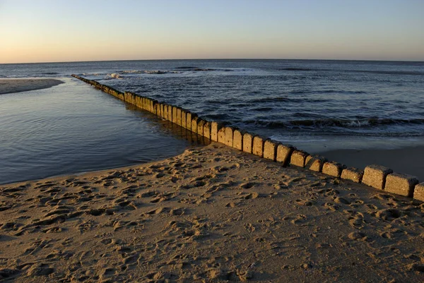 Buhnenreste Pláži Wenningstedt Sylt Šlesvicko Holštýnsko Německo — Stock fotografie