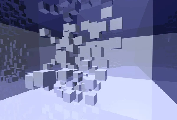 Cubes Dans Espace Miroir Complexité — Photo