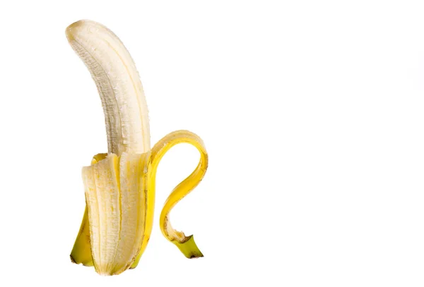 Pojedynczy Banan Białym Tle — Zdjęcie stockowe
