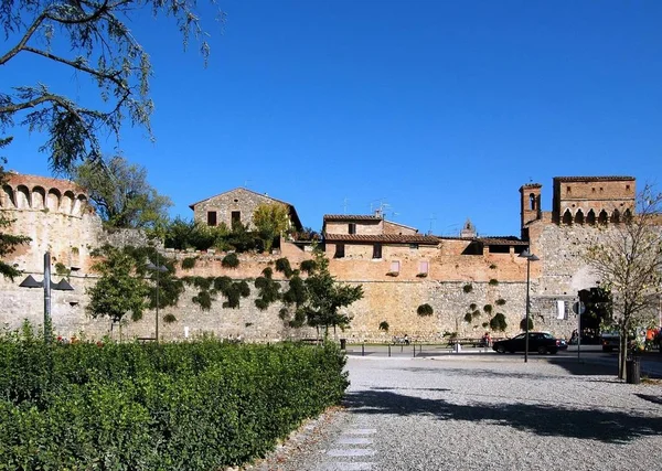 San Gimignano Uno Los Destinos Turísticos Más Visitados Toscana Junto — Foto de Stock