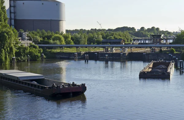 Lås Tiefstack Kanal Mellan Bille Och Bill Werder Bay — Stockfoto