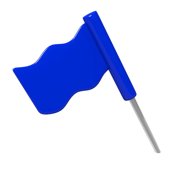 Modrá Vlajka Izolovaná Bílém Obraz — Stock fotografie