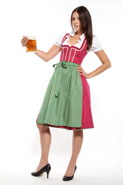 Portrét Ženy Dirndl — Stock fotografie