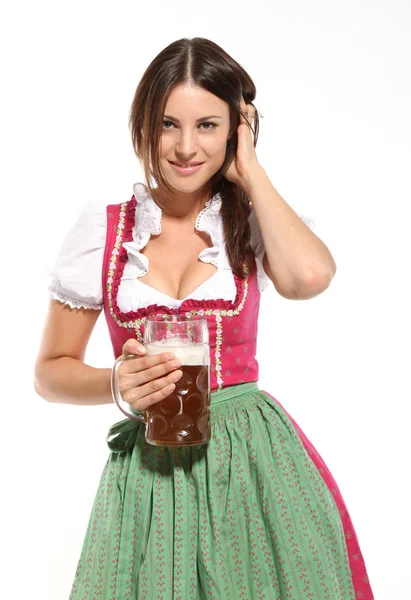 Portrét Ženy Dirndl — Stock fotografie