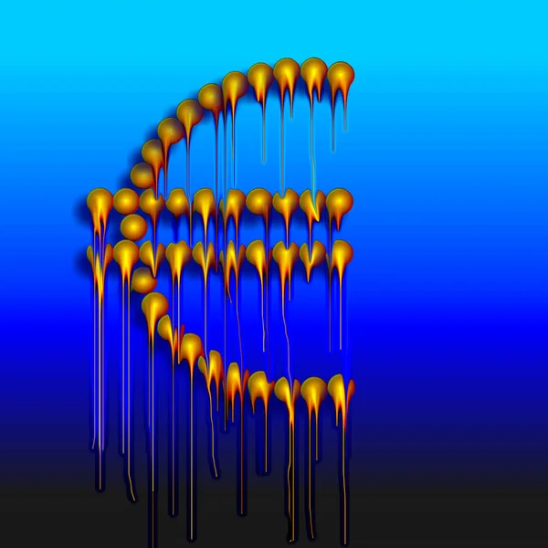 Deliquescent Euro Sinal Gráficos — Fotografia de Stock