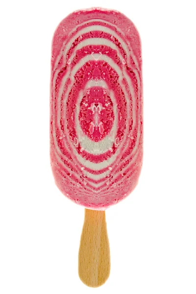 草莓冰淇淋 白色背景隔离 — 图库照片