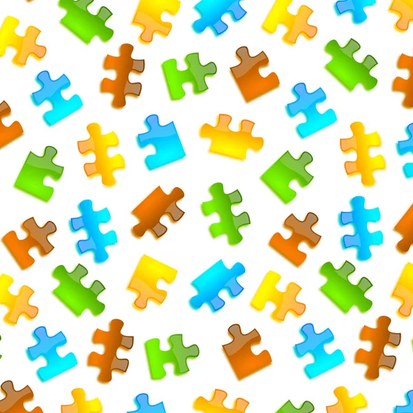 Colored Puzzle Background Glossy Style Four Color Different Pieces Shape — Stock Photo, Image