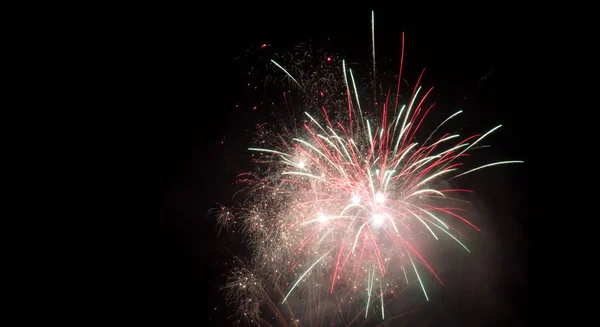 Esplosione Fuochi Artificio Notte Cielo Celebrazione — Foto Stock