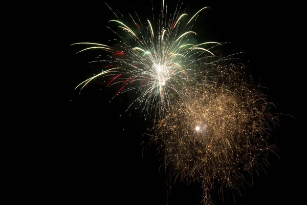 Pyrotechnik Feuerwerk Nachthimmel Fest — Stockfoto