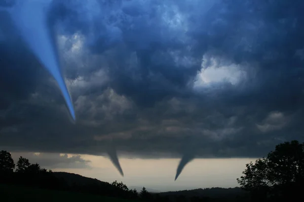 Changement Climatique Ouragan Tornade Dans Ciel Catastrophe Naturelle — Photo