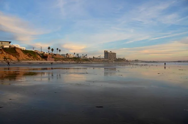 Zonsondergang Aan Het Strand Van San Diego — Stockfoto