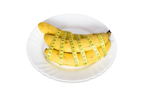 Тарелка Бананами Обмотанная Скотчем — стоковое фото