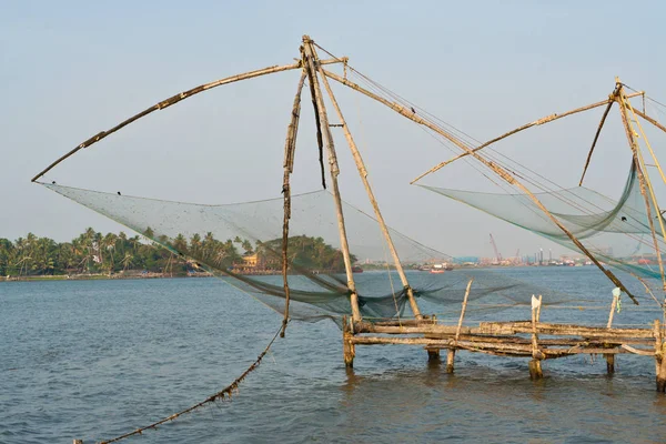 中国在科奇 喀拉拉拉邦和印度的渔网 — 图库照片