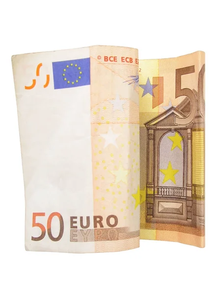 Euro Monnaie Isolée Sur Fond Blanc — Photo