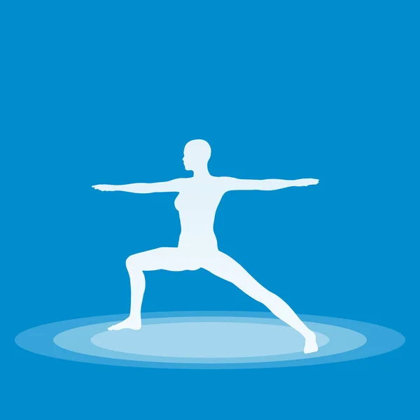 Yoga Pose Symbool Blauw — Stockfoto