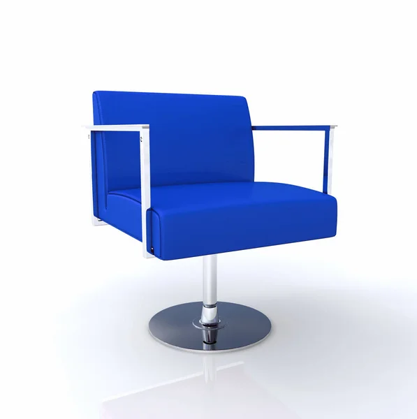 Sedia Design Moderno Cromo Blu — Foto Stock