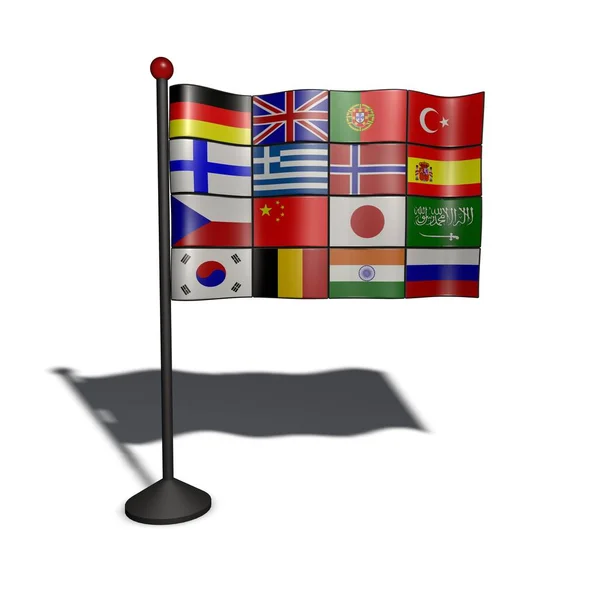 Eine Flagge Aus Fahnen Die Für Übersetzung Stehen Kann — Stockfoto