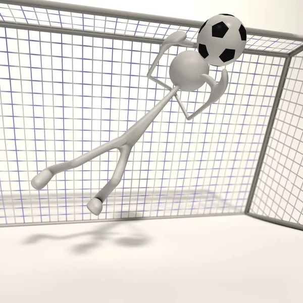Goalkeeper Keeps Ball Pertty Close — Stock Photo, Image