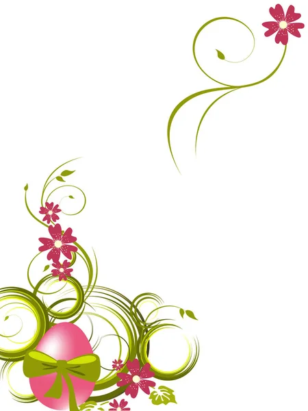 色彩艳丽的复活节彩蛋的花卉背景 — 图库照片
