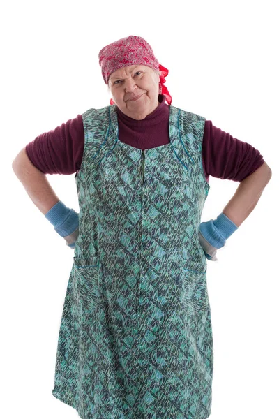 Senior Woman Holding Hands Her Hips — Stock Photo, Image