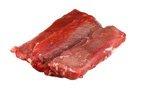 Carne Cruda Aislada Sobre Fondo Blanco — Foto de Stock