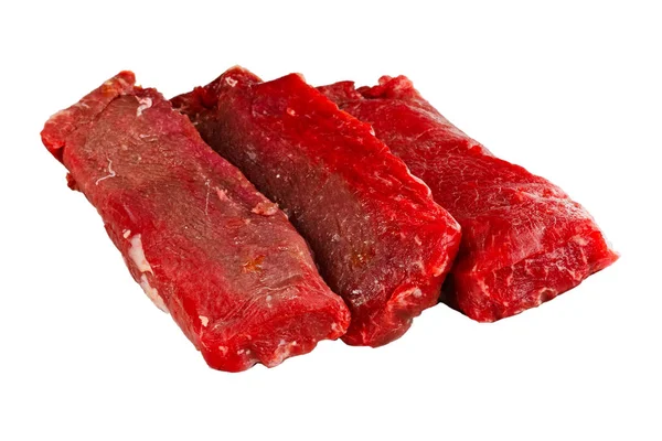 Rauw Rundvlees Geïsoleerd Witte Achtergrond — Stockfoto