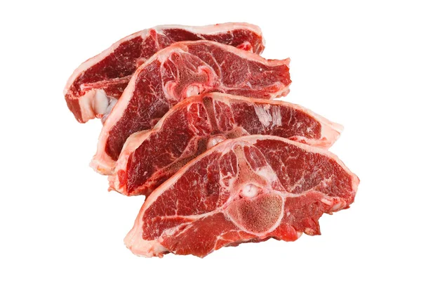 Fehér Alapon Izolált Nyers Hús — Stock Fotó