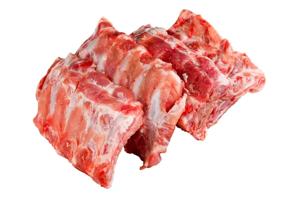 Carne Cruda Aislada Sobre Fondo Blanco — Foto de Stock