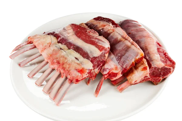 Surowe Mięso Talerzu — Zdjęcie stockowe