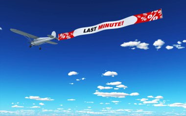 airplane advertising - last minute clipart