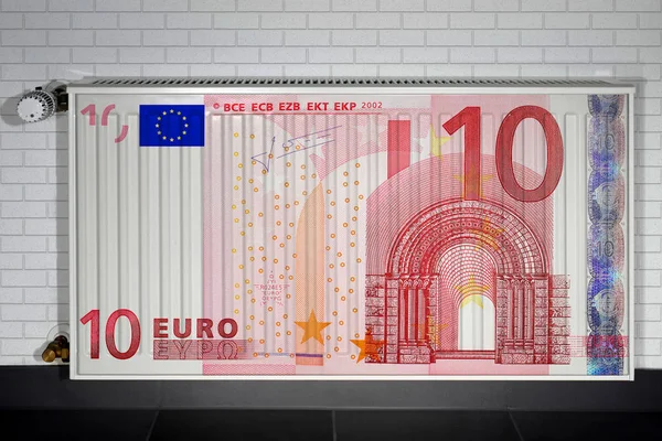 Heizkörper Mit Euro Schein — Stockfoto