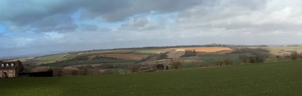 Paisaje Pintoresco Con Sol Sombra Sobre Los Campos Cornwall — Foto de Stock