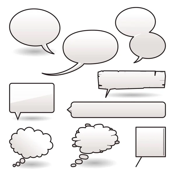 Several Types Comix Bubbles Communication Vector Illustration — Stock Photo, Image
