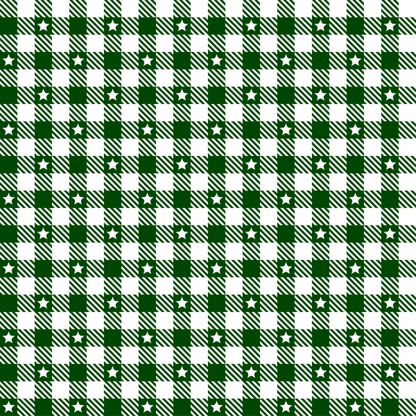 Checked Pattern Green Stars Endless — Stock Photo, Image