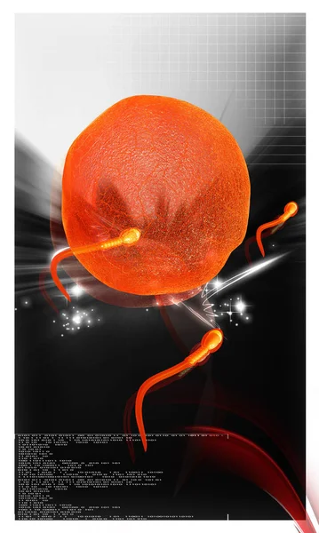 Cyfrowa Ilustracja Spermy Kolorowym Tle — Zdjęcie stockowe