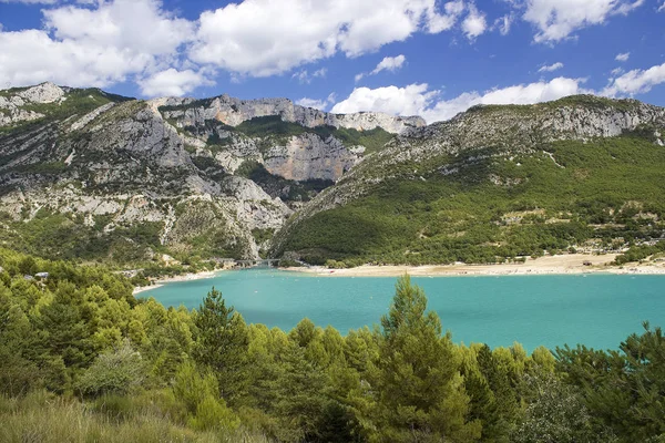 Lac Sainte Croix Provenza Alpes Francia Vista Del Lago — Foto de Stock