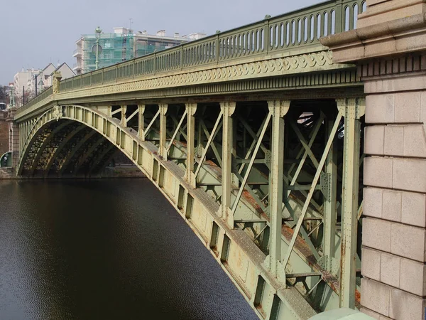 General Motte Rouge Bridge Built 1885 Erdre River Nantes — Stock Photo, Image