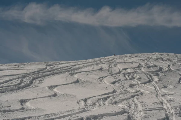 Skifahrspuren Nieve — Foto de Stock