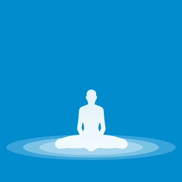Yoga Pose Symbol Azul —  Fotos de Stock