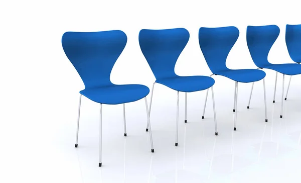 Designérská Řada Židlí Modrá — Stock fotografie